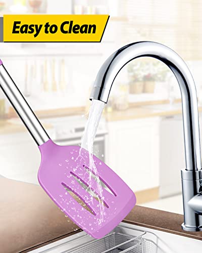 image for BUNDLEPRO Pack of 4 Silicone Cooking Utensils Set, Non Stick Large Sol