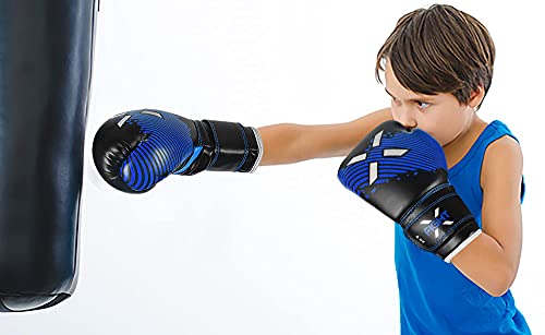 Fightx Kids Boxing Gloves For 3-8 Years 4 6 Oz Training Mma Boys Girls Kickboxing Punching Gloves For Training, Punching Bag, Muay Thai, Mma (Blue, 4Oz) #TOP6