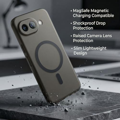 Image of amazon basics Luxury Paper Thin Back Case Cover for Google Pixel 10A 5G | Matte Finish | Compatible with magsafe | (Black, Google Pixel 10A 5G)