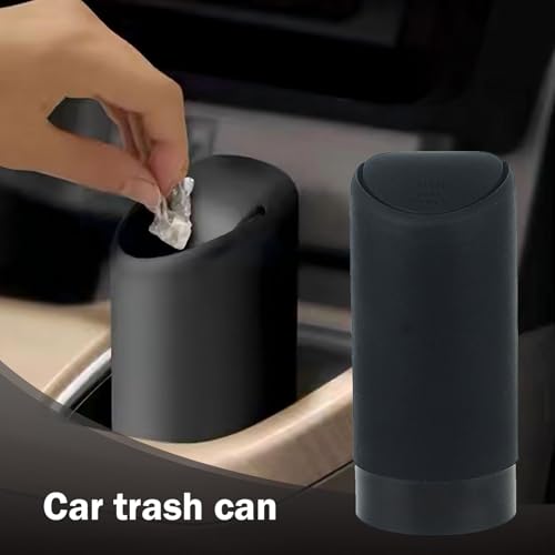 Image of Car Trash Can with Lid, Cup Type Embedded Integrated Trash Can, Silicone Portable Waterproof Small Trash Can for Back Seat Front Seat, for Outdoor Traveling & Home Use (Black)