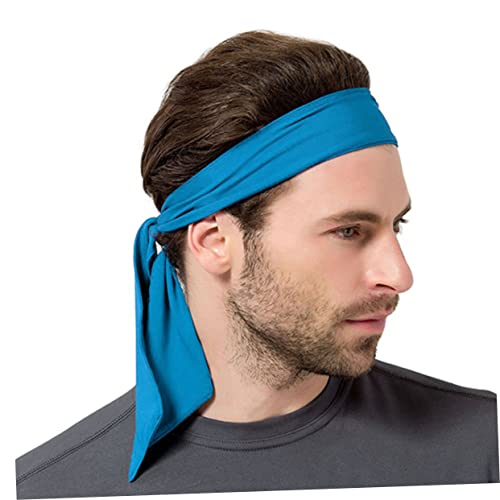 Balacoo Faixa de cabeça unissex esportiva gravata azul para treino para homens azul gravata azul gra