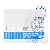 7 Stück Hyaluron Gesichtsmaske, Hyaluronsäure Hydrogel Face Mask, Anti-Falten Tuchmasken Gesicht, nährende Gesichtsmaske Frauen Tuchmaske, Feuchtigkeitsmaske Gesicht, Repariert Hautbarrieren
