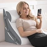 Orthopedic Bed Wedge Pillow Set Memory Foam Infinitely Adjustable Angles Triangle Pillow for Leg Knee Support Sleep Apnea Back Pain Relief Acid Reflux Snoring Sitting Up Rest Post Surgery Recovery