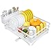 SNTD Dish Drying Rack for Kitchen Counter - Large Dish Rack with Drainboard, Rustproof Dish Drainer with Utensil Holder for Sink, White