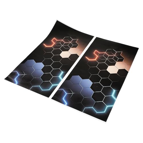 Image of Blueshyhall 2PCS Car B-Pillar Vinyl Stickers Honeycomb Waterproof Sun Protection Scratch Vehicle Door Pillar Decals 3D Hexagonal Graphics Vehicle Door Pillar Decals