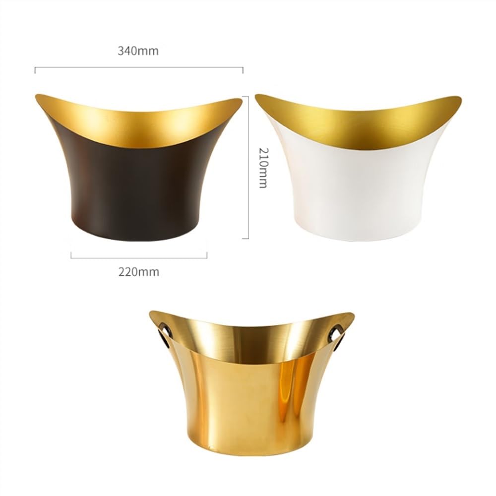 Grande vasca per bevande in acciaio inox, 9 l, refrigeratore per bevande isolato con doppie maniglie, secchiello per il ghiaccio per feste per vino e birra