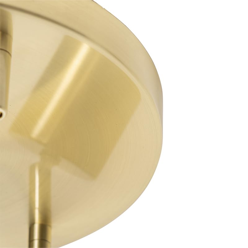 Qazqa Verstellbarer Deckenstrahler, Deckenspot - Java - Gold, max. 35W, Geeignet für LED, 25cm, Rund, 3-flammig, Ideal als Küche lampe und Wohnzimmerlampe