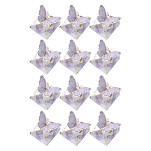 Folpus Lot de 12 boîtes à dragées en forme de papillon, boîtes cadeaux pour mariage, boîtes à bonbons portables, boîtes à dragées pour fêtes,...