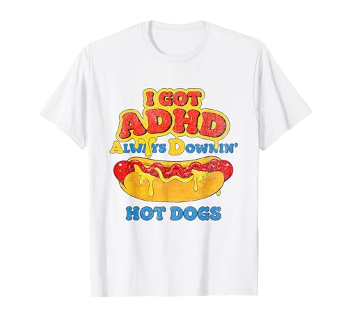 Funny Hot Dogs Graphic Retro Vintage Style Humor Food Lover T-Shirt