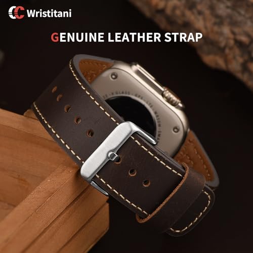 Image of Wristitani Genuine Leather Strap Compatible With Apple Watch