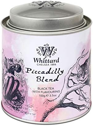 Whittard of Chelsea - Piccadilly Blend Alice Caddy - Black Loose Leaf Tea, Vegetarian, Vegan Friendly, Alice Inspired Resealable Tea Tin (100g, 1ct)