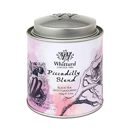 Whittard of Chelsea - Piccadilly Blend Alice Caddy - Black Loose Leaf Tea, Vegetarian, Vegan Friendly, Alice Inspired Resealable Tea Tin (100g, 1ct)