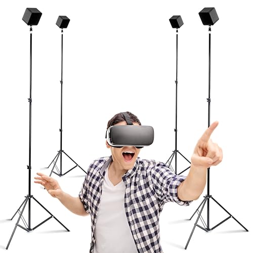 Skywin- VR Tripod Stand, Base Station Mount, Compatible with Steam VR Base Station 2.0 for Sensor Stand, Base Station Stand, and Oculus Rift Constellation (4 Stands)