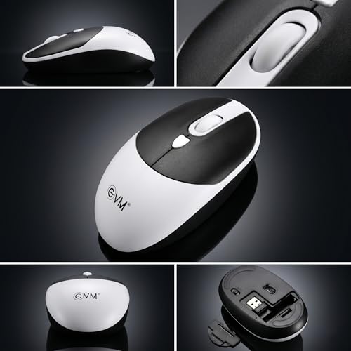 Image of EVM 2.4GHz Wireless Mouse with USB Receiver | 1200 DPI Optical Sensor | 4 Keys Ergonomic Mouse | Smooth Tracking | Wireless Mouse for Laptop, Desktop & Mac | EWLM-540-Black