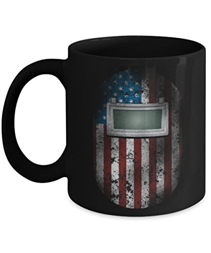 American Welder Mug - Coffee Mug With American Welding Hood - Get This Great Gift For Any Welder Dads