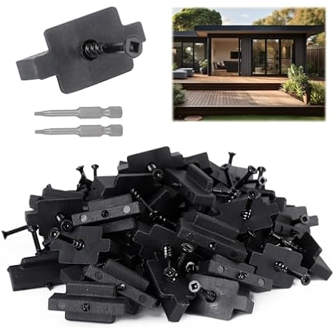 Yeipower 125PCS Hidden Fasteners Composite-Deck - Universal Nylon Composite Decking Fasteners T Clips Cover
