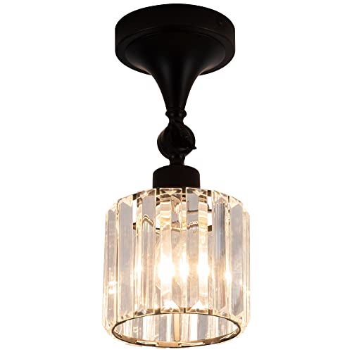 Edzemuwa Flush Mount Ceiling Light Fixture Modern Black Entryway Light