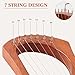 Lyre Harp VANPHY Lyre Harp 7 Strings Mahogany Body Metal String for Beginner Harps Classical Style Harp Instrument with Tuning Wrench Strings Gig Bag (Wood)
