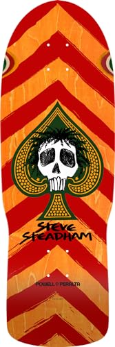 Powell Peralta Steve Steadham Skull & Spade Skateboard Deck, Orange Stain, 10" x 30.125"