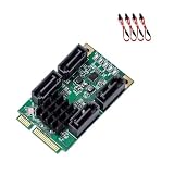 4 Port SATAIII Expansion Card MiniPCIe Adapters Marvells Chipset 6Gb/s Bandwidth Hot Swap Power Saving Satas PCIe Controller