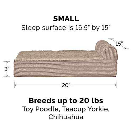 Furhaven Replacement Dog Bed Cover Fleece & Corduroy Chaise, Machine Washable - Sandstone, Small #TOP9