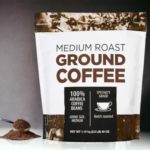 Medium Roast Ground Coffee – Kirkland 100% Arabica, Smooth Flavor, 2.5 lb Bag – Kosher Certified
