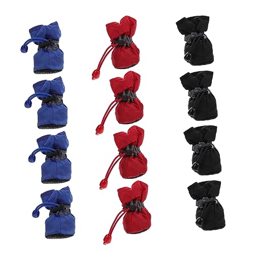 CIYODO 3Sets Dog Rain Boots Non Slip Pet Footwear for Dogs Comfortable Lining and