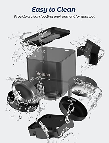 Voluas Automatic Cat Feeders for Two Cats, Double Pet Feeder with 2 Stainless Steel Bowls,6L Timed Cat Feeder with… - Image 7