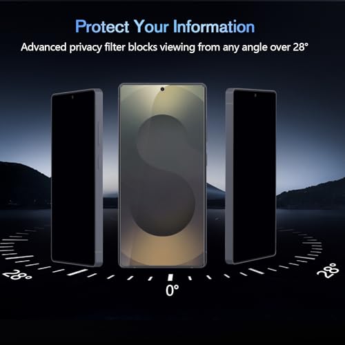 Image of SHILD (Pack of 2) Privacy Tempered Glass Screen Protector for Samsung Galaxy S25 Ultra (6.9-inch) | 9H Hardness | S-Pen Compatible | 100% Fingerprint Unlock | HD Clarity | Easy Installation Tray | Anti-Spy Privacy Protection