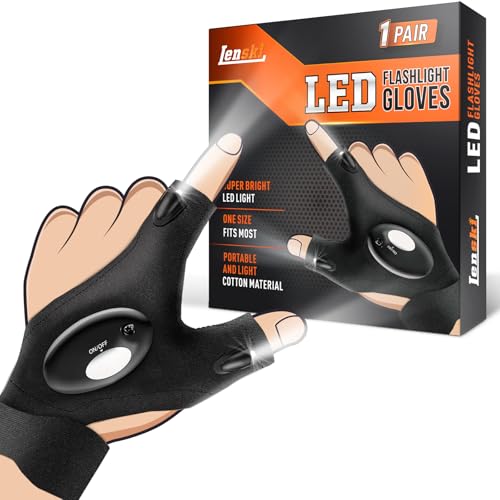 Lenski Easter Gifts for Men, Flashlight Gloves Easter Basket Stuffers for Men, Mens Gifts for Dad Who Wants Nothing, Birthday Gifts for Him Husband Father, Cool Gadgets