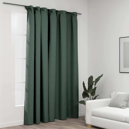 Rideau occultant vert haut de gamme aspect lin opaque 290x245 - 2