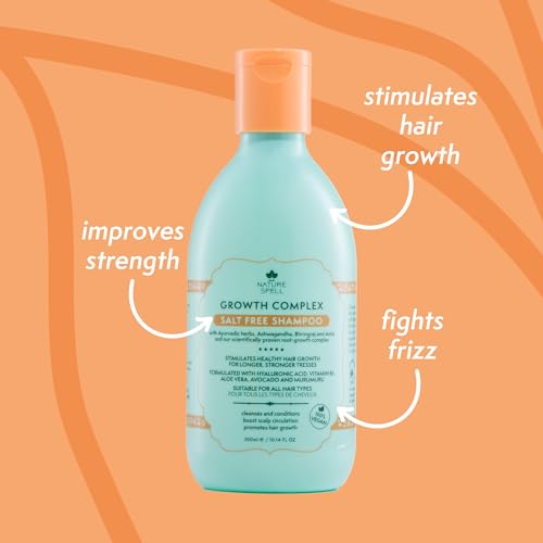 Nature Spell Hair Growth Shampoo 300ml – Sulphate Free Shampoo - Infused with Ayurvedic Herbs – Stimulates Healthy Hair Growth - Suitable for All Hair Types - 100% Vegan – Made in the UK - Image 3