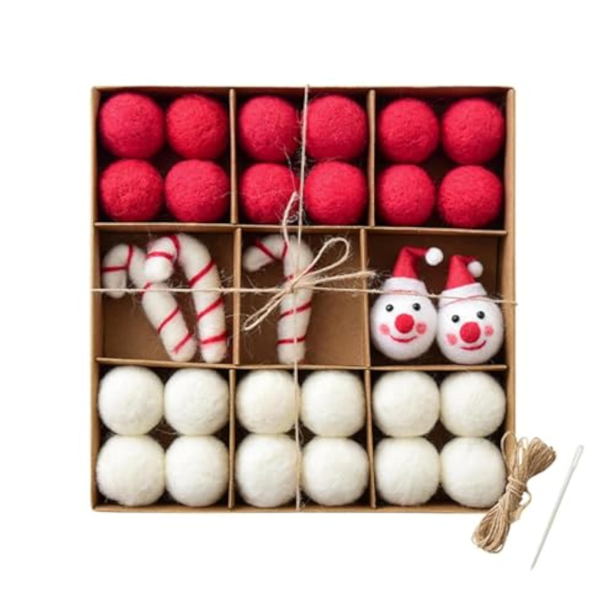 Christmas Felt Balls with Storage Case for Indoor Window