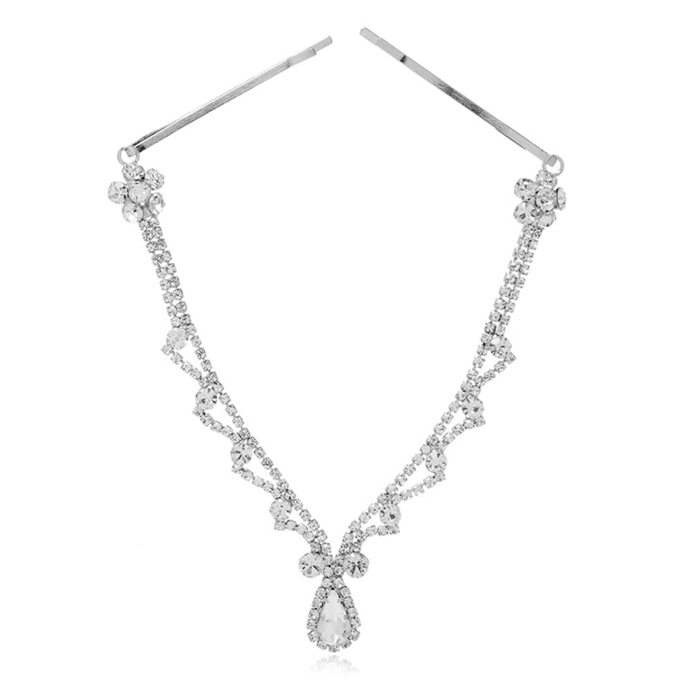 Amazon.com : Missgrace Women Bridal Rhinestone Gold Forehead  display picture 3