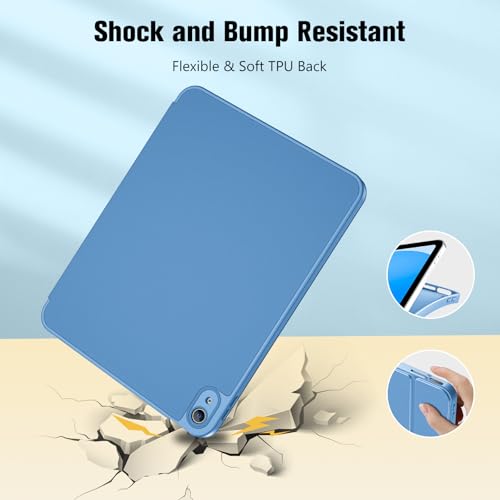ProCase for iPad (A16) 11th Generation 11 Inch 2025/ iPad 10th Generation 10.9 Inch 2022 Case with Pencil Holder, Hybrid Cover with Soft TPU Back, Supports Touch ID, Auto Wake/Sleep -Blue by ProCase - Image 6