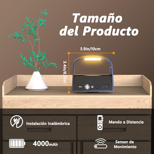 Aplique pared interior LED sensor movimiento lámparas recargables sin cables 2 ud 2