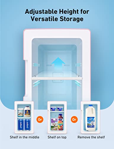 Astroai Mini Fridge 2.0 Gen, 6 Liter/8 Cans Makeup Skincare Fridge 110V Ac/ 12V Dc Portable Thermoelectric Cooler And Warmer Little Tiny Fridge For Bedroom, Beverage, Cosmetics Ly2206A (Pink) #TOP3