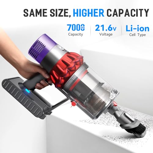 Image of Upgraded Replacement for Dyson V8 Battery 7.0Ah 21.6V Compatible with SV10 Battery 215681 Animal /Absolute /Fluffy /Motorhead /Carbon Fiber Cord-Free Handheld Vacuum