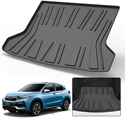 Elsetyler Custom Fit for Cargo Liner Honda HRV 2016-2022 HR-V - Black TPO All Weather Heavy Duty Waterproof Rear Cargo Tray Trunk Floor Mat Protector