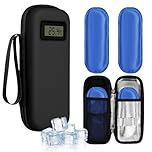 Fefod Insulin Kühltasche mit 2 TSA Kühlakku, Diabetiker Tasche mit Temperaturanzeige, Insulin Pen Tasche Klein Isoliertasche Kühlbox Mini Etui Tasche für Pen Spritzen Epipen Spritzen Diabetikerzubehör