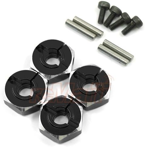 Yeah Racing Aluminum Hex Adaptor Set 12x5.5mm for 1/10 RC Touring Drift Crawler Black #WA-032BK