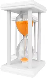 Ampulheta de Madeira Temporizador Relogio de Areia 30min ou 60min Design Sofisticado para Decoração de Mesa Escritório Sala Quarto ou Restaurante (30 Min)