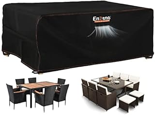Enzeno Garden Furniture Set Covers Waterproof180X120X74cm Outdoor Furniture Covers Waterproof420D Heavy Duty Oxford Fabric Outdoor Patio Table Cover with Air Vent for Chair and Table Cover