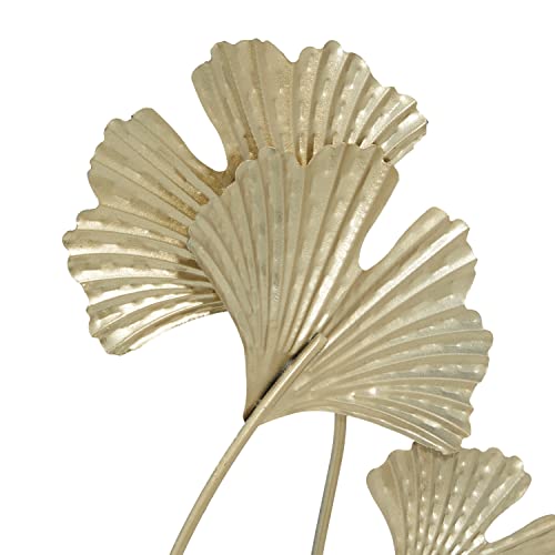 Deco 79 Metal Floral Curved Sculpture, 18" X 6" X 22", Gold #TOP3