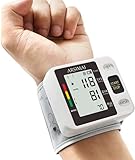 Blood Pressure Monitor - Wrist Accurate Automatic High Blood Pressure Monitors Portable LCD Screen Irregular Heartbeat Monitor with Storage Case and Adjustable Cuff Powered by Battery - Black