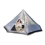 Tienda de campaña impermeable para 2 personas, tienda de campaña impermeable para senderismo, trekking, tienda de campaña ultraligera, sin varillas, bastón de senderismo con dosel, ligero y portátil