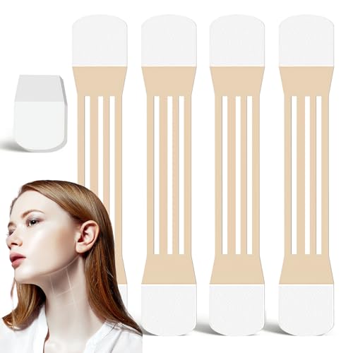 Lot de 24 bandes de lifting invisibles pour le visage et le cou, Autocollant De Levage du Cou, Invisible,Kit de Lifting du Cou et des Yeux