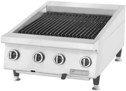 Garland GTBG24-AR24 Heavy Duty 24" Gas Countertop Charbroiler with Cast Iron Radiants & Adjustable Grates