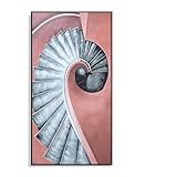 HERW Cuadro sobre Lienzo Elegante Escalera Caracol Artes Visuales Puerta Arqueada Imagen Decorativa Moderna Lienzo Pared Arte Cartel para Habitación Porche Oficina Deco
