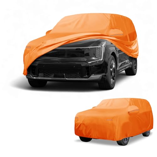 Housse de voiture pour Kia EV9 bâche automobile extérieure orange étanche 210D-Pu